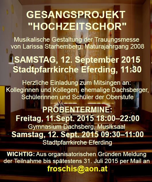Chor-Projekt Hochzeit 2